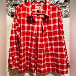 Old Navy Red and White Plaid Shirt